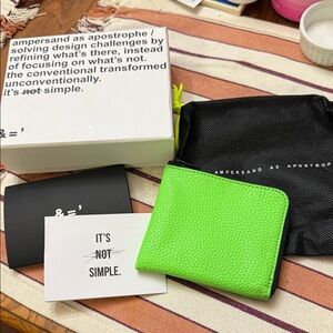 Ampersand as Apostrophe Neon Green Half Zip Wallet